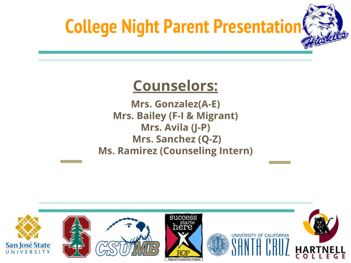college night parent presentation