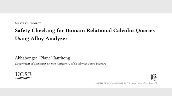 safety checking for domain relational calculus queries