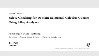 Safety Checking for Domain Relational Calculus Queries  Using Alloy Analyzer  Abhabongse