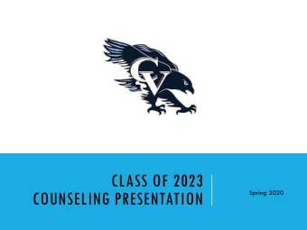 COUNSELING PRESENTATION  Spring 2020  Learn  Learn how to access counseling resources.  Understand