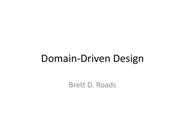 domain driven design