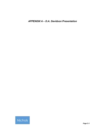 APPENDIX A  D.A. Davidson Presentation  Page C-1  Capital Facilities Planning  May 31, 2016 J ON