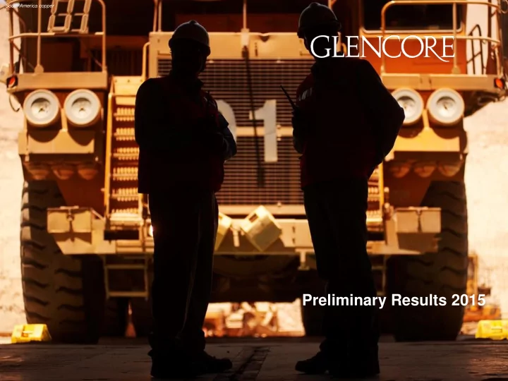preliminary results 2015