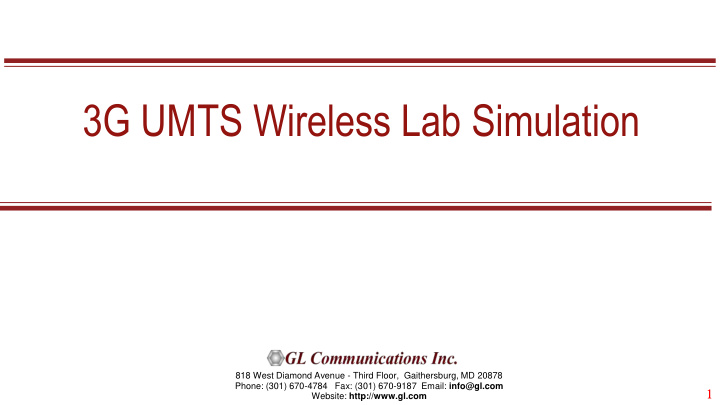 3g umts wireless lab simulation
