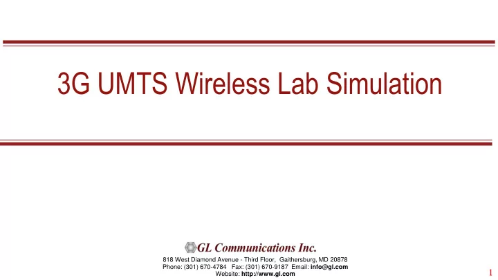 3g umts wireless lab simulation