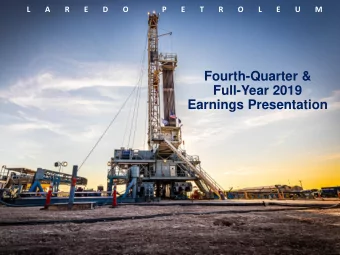 Fourth-Quarter &amp;  Full-Year 2019  Earnings Presentation  Forward-Looking / Cautionary