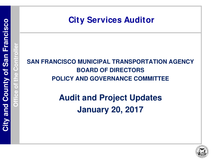 city services auditor