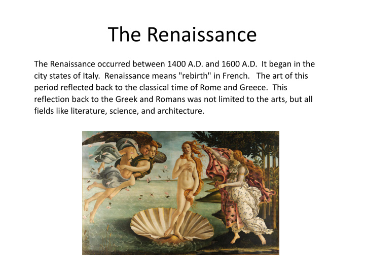 the renaissance