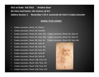OLLI$at$Duke$$Fall$2015 ! Kris5ne$Door ! Da!Vinci!and!Escher;!the!Science!of!Art !!