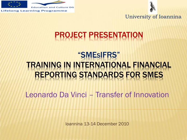 training in international financial reporting standards