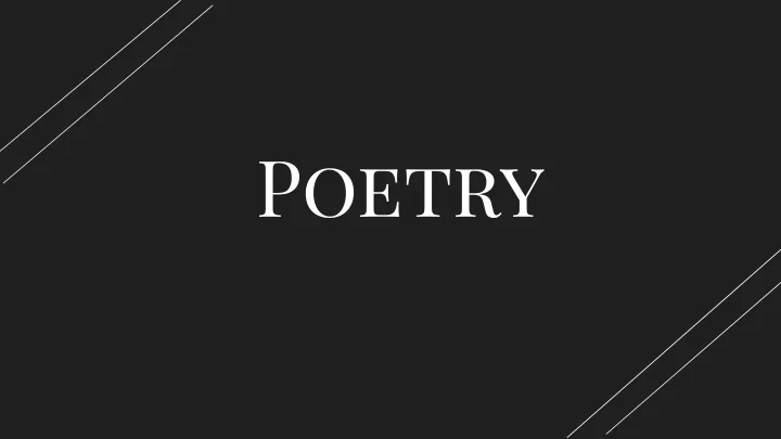 what is poetry