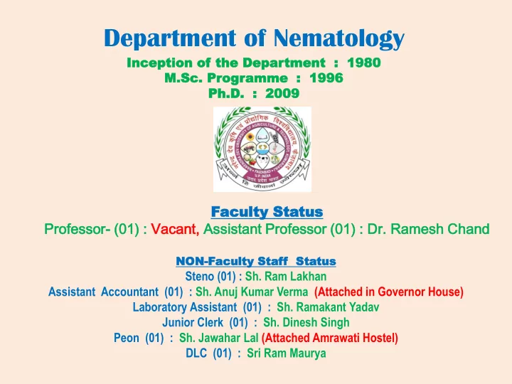 department of nematology