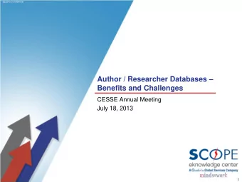 Benefits and Challenges  CESSE Annual Meeting  July 18, 2013  1  1  www.Quatrro.com  Trends in STM