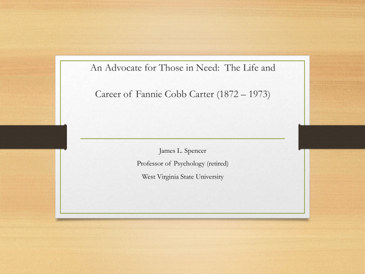 career of fannie cobb carter 1872 1973