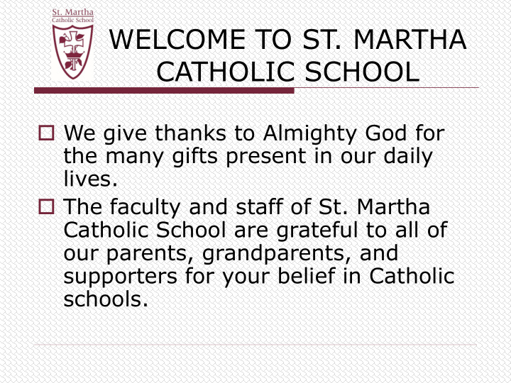 welcome to st martha