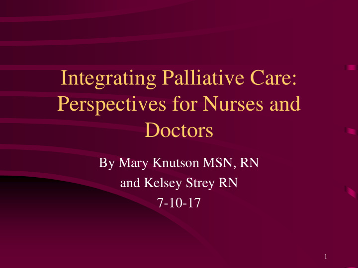 integrating palliative care