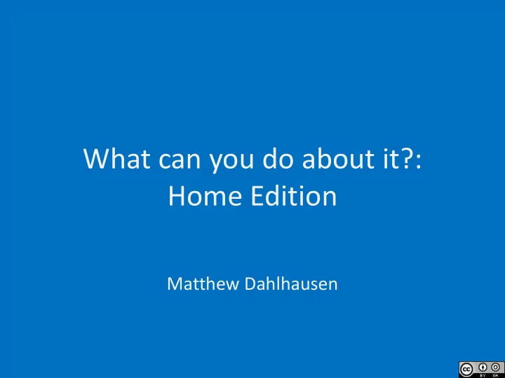 what can you do about it