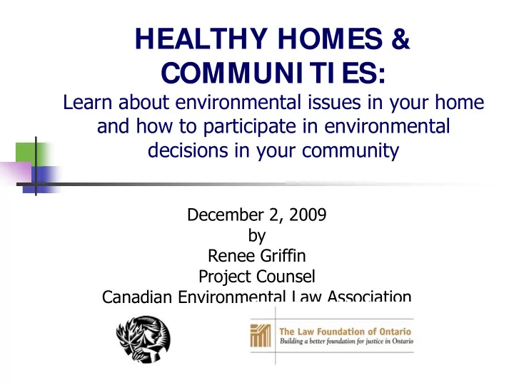 healthy homes amp communi ti es