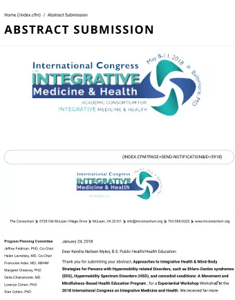 ABSTRACT SUBMISSION  SEND NOTIFICATION EMAIL TO SUBMITTING AUTHOR