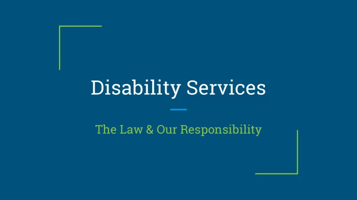 disability services