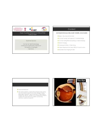 Content  Visual  Function Endpoints in Clinical Trials