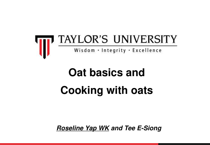 oat basics and