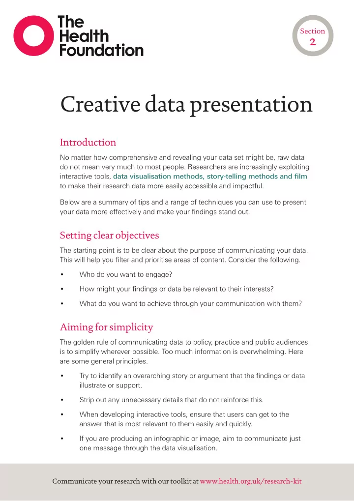 creative data presentation