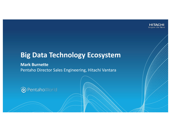 big data technology ecosystem