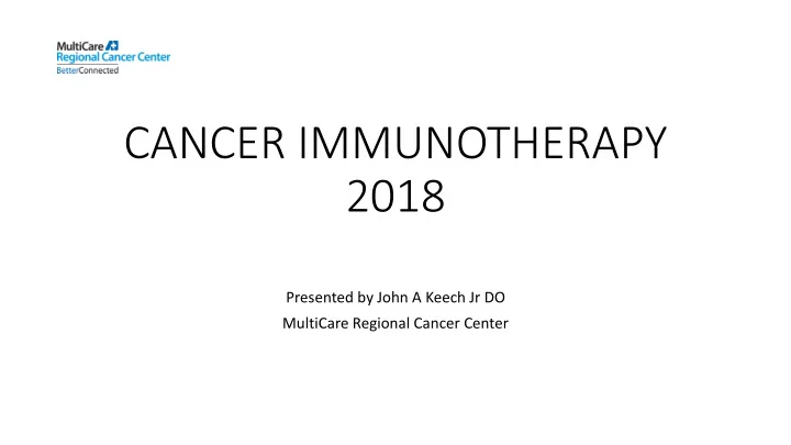 cancer immunotherapy 2018