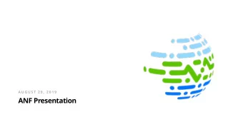 ANF Presentation  Presentation Overview  Clinical Statements  Clinical Input Forms