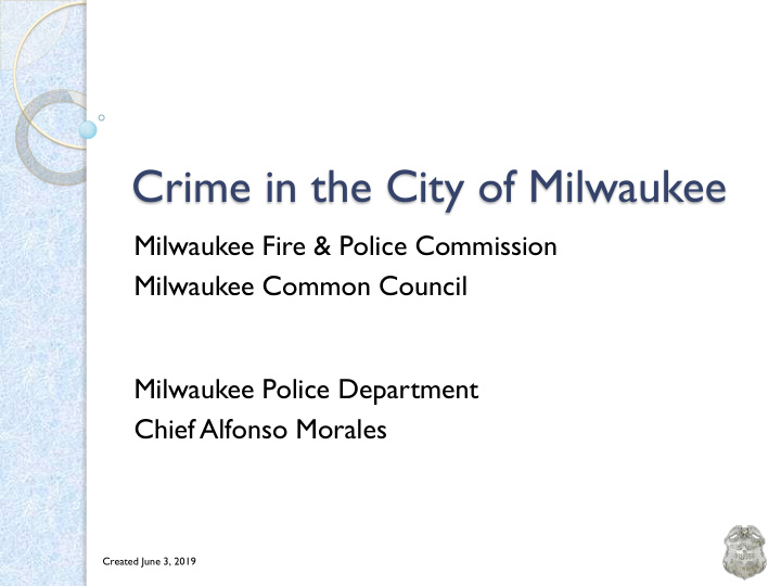 crime in the city of milwaukee