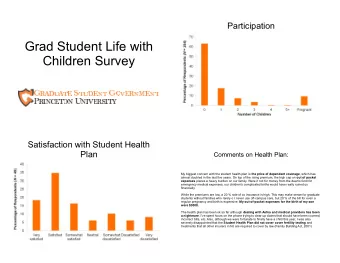 Grad Student Life with  Children Survey  Satisfaction with Student Health  Plan  Comments on Health