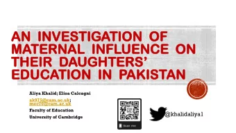 AN  I  INV  NVEST  ESTIG  IGATIO  ION  N  O  OF  MATERNAL  L  I  INF  NFLUEN  UENCE  E  O  ON  N