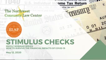 STIMULUS CHECKS  NWCLC WEBINAR SERIES:  HOW TO SURVIVE THE FINANCIAL IMPACTS OF COVID-19  May 12,