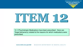 Target behavior(s) related to the reasons for which medications were  prescribed.  Non-Exemplars