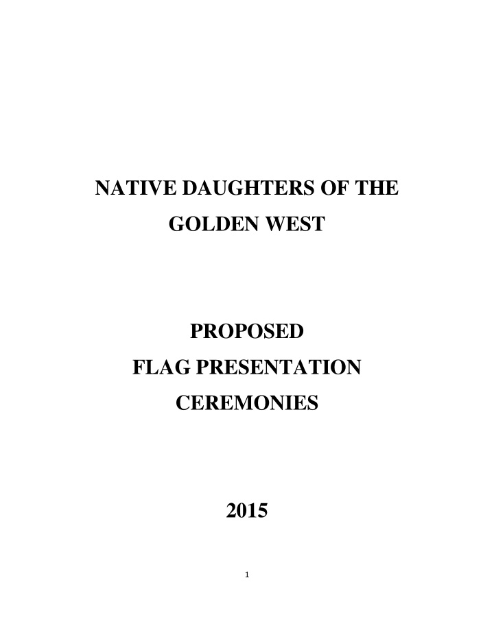 native daughters of the golden west proposed flag