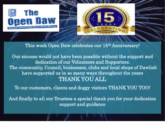 THAN  ANK  K YOU AL  ALL  To our custom  stomers  rs, cli  lients  nts and  d doggy  ggy visi  sito