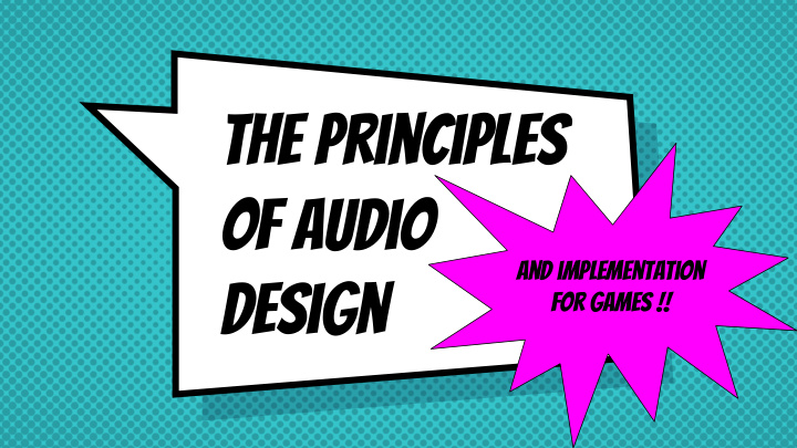 the principles of audio