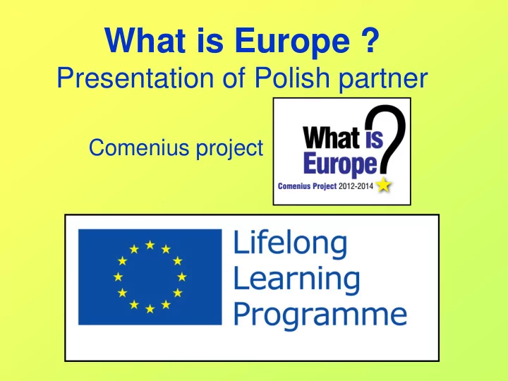 what is europe