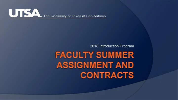 2018 introduction program agenda