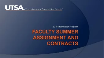 2018 Introduction Program  Agenda  Welcome  Faculty Summer Assignment Process  Data Gathering