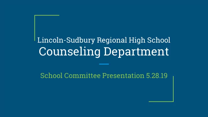 counseling department