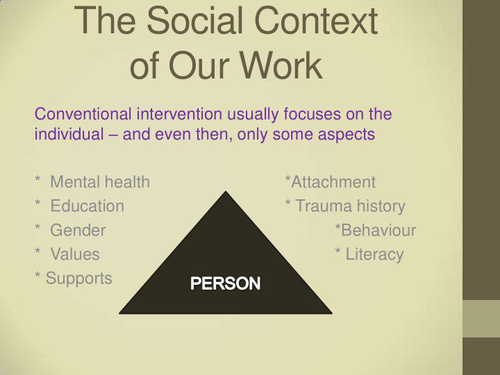 the social context of our work