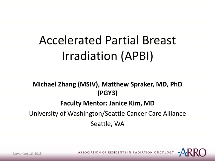 accelerated partial breast irradiation apbi
