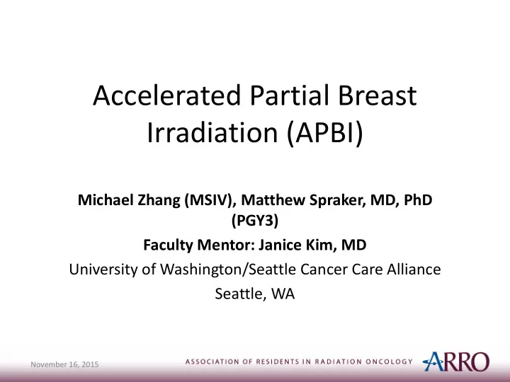 accelerated partial breast irradiation apbi