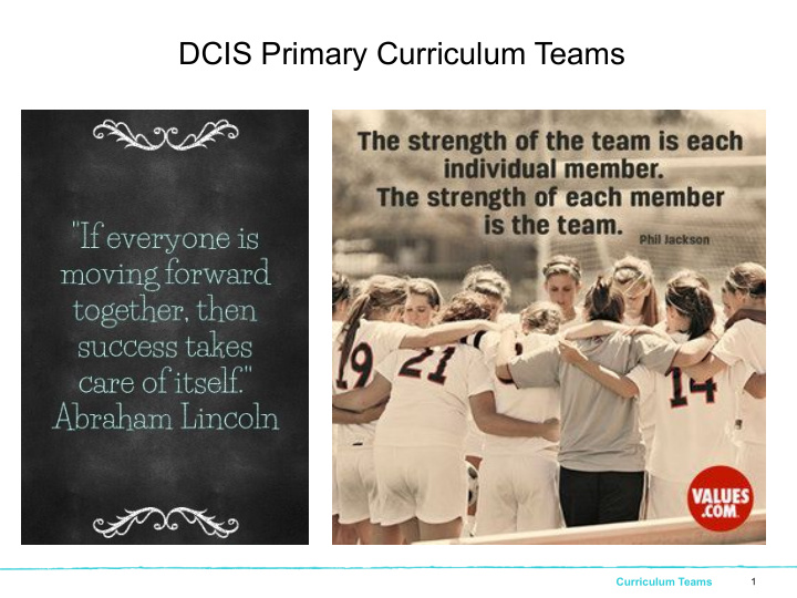 dcis primary curriculum teams