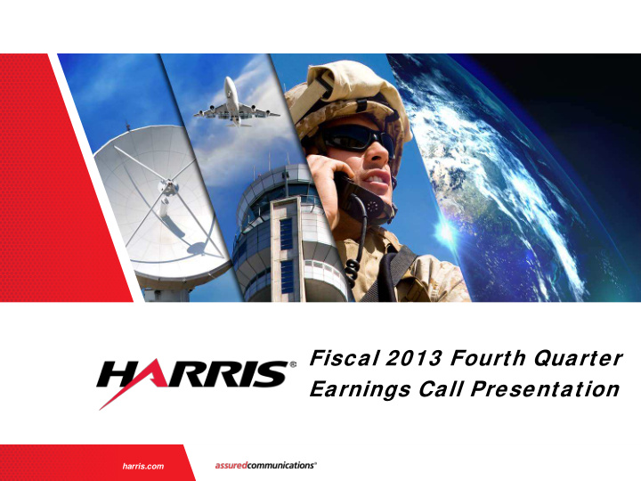 fiscal 2013 fourth quarter earnings call presentation