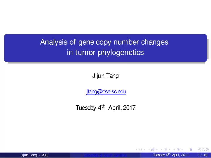 analysis of gene copy number changes in tumor