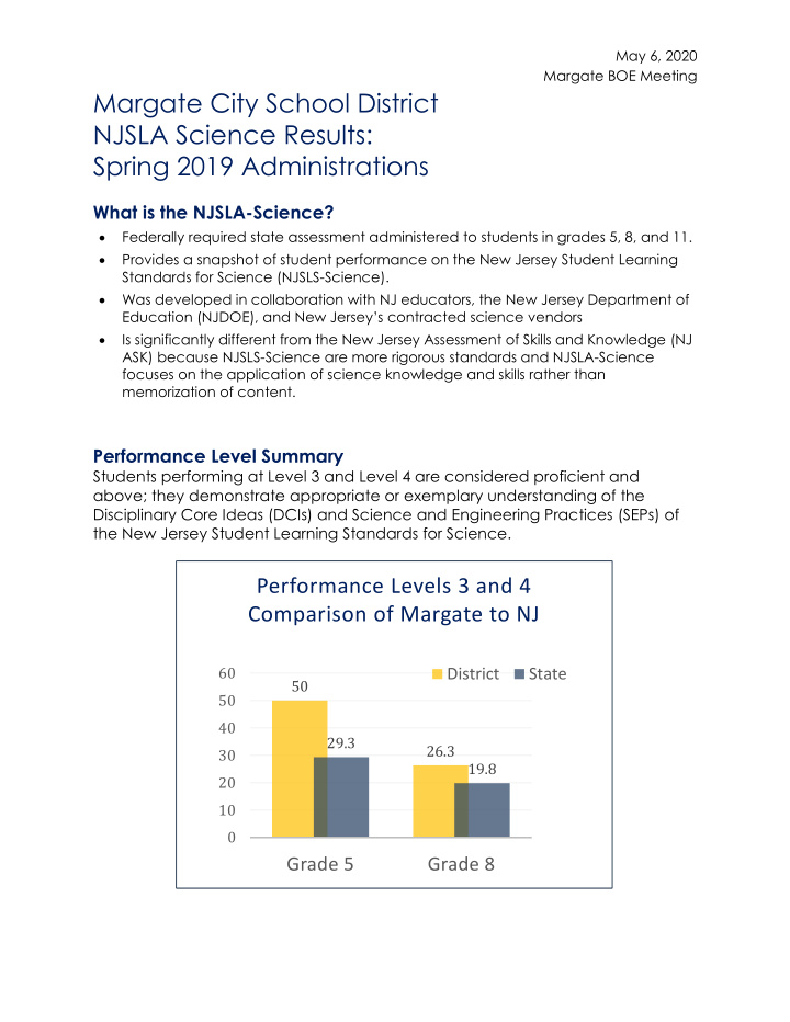 margate city school district njsla science results spring