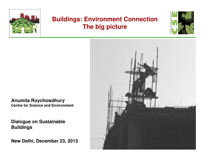 buildings environment connection the big picture g p